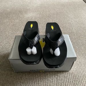 New Volatile Black flip flops size 9